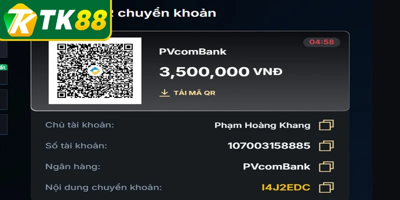 Hệ thống liên kết trực tiếp với hầu hết các ngân hàng để nạp