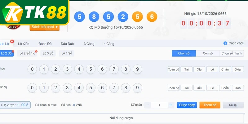 Hướng dẫn chốt số lô đề đơn giản tại Xổ số TK88